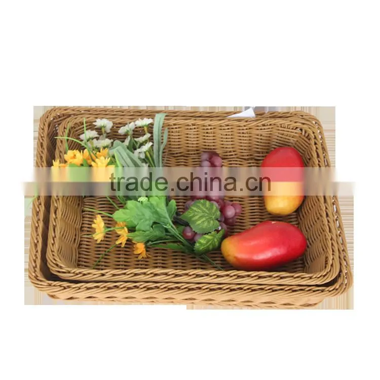 Functional durable rattan woven vegetable store equipment fruit basket