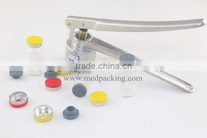 100sets/ lot 10ml Glass Vials+20mm Vial Stopper + 20mm Flip off Caps + 1pcs 20mm Vial Cap Crimp machine