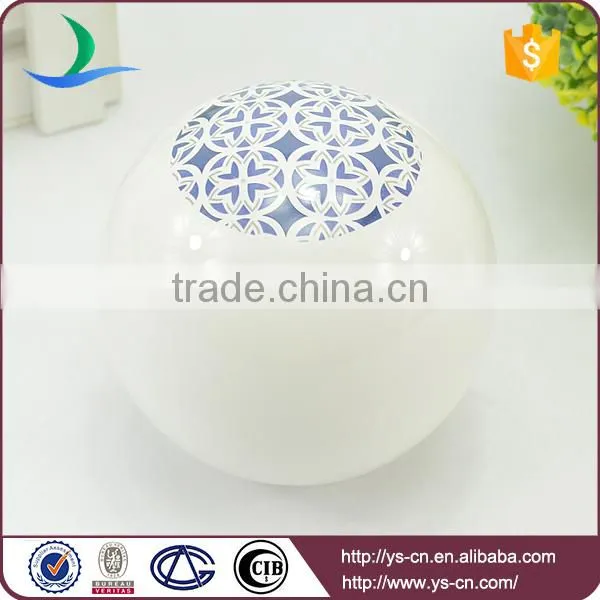blue stripe ball design with modern style decoration,low price hot ceramic decoration