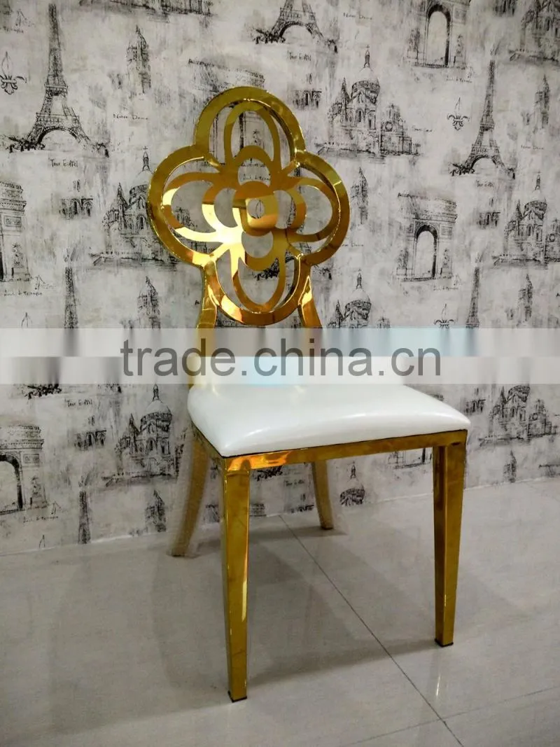 Modern High quality golden stainless steel dining chair