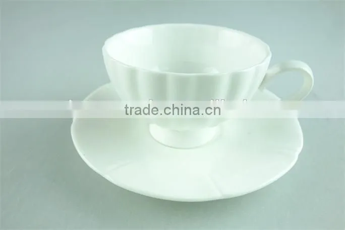 250ml Cheap white ceramic coffee cup with saucer