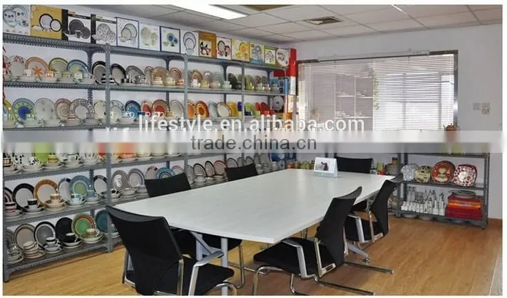 cheap sale ceramic round plate with decal printing