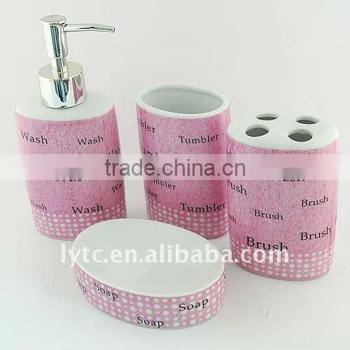 ceramic green bathroom accessories set