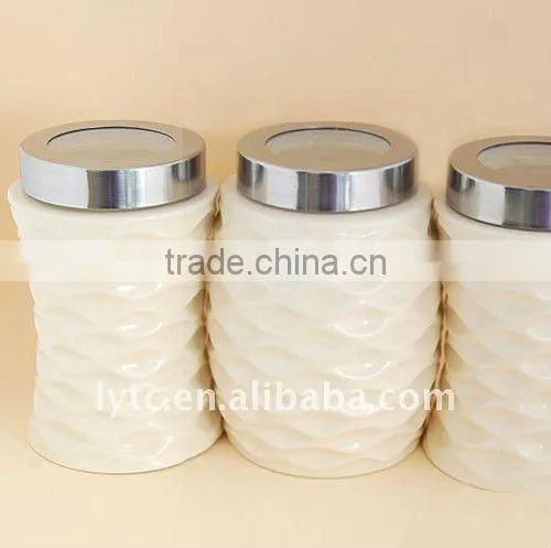 3pcs ceramic canister jar set