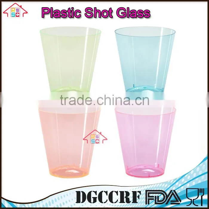 NBRSC Hard Plastic Shot Glasses cup, 2oz. Shooter Tumblers Party Cups in Neon Colors