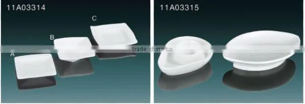 Tony snow white ceramic various size sauce dish