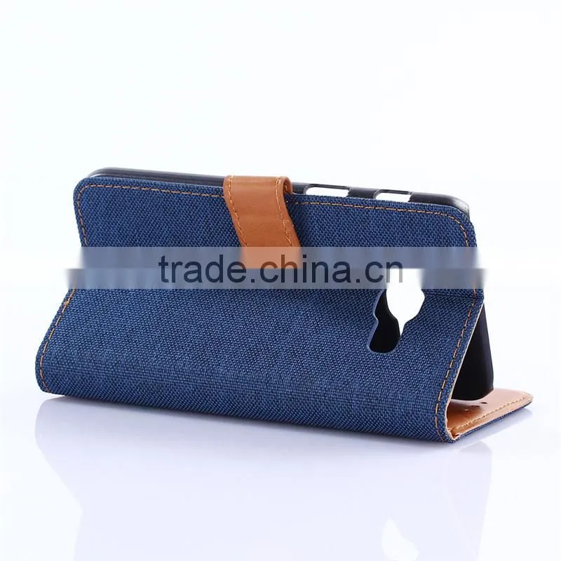 Nature oxford cloth leather card bumper/pocket cell phone case for Samsung