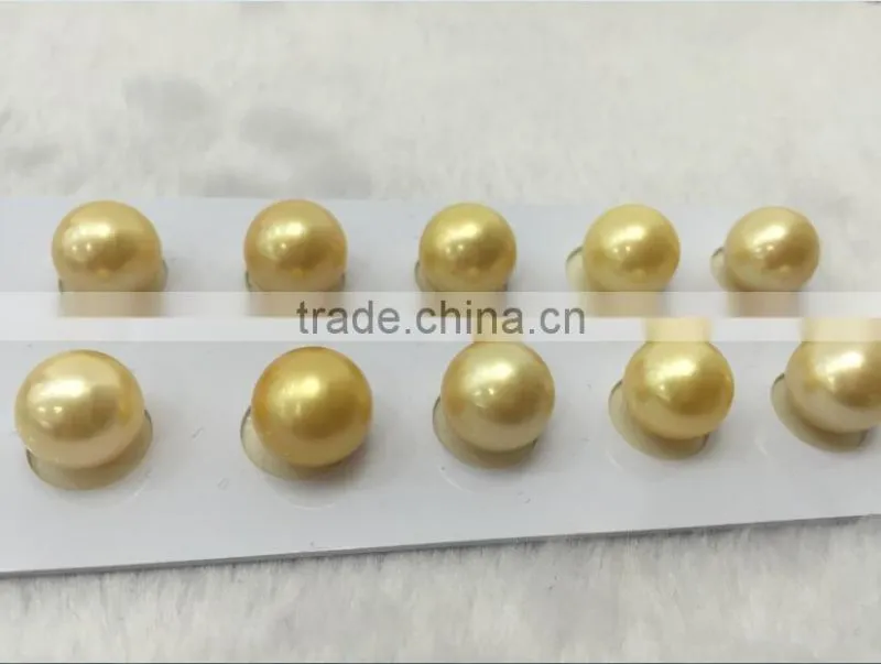Grade AAA 9-10mm Genuine Natural gold Loose South Sea Pearls