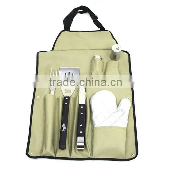 BQ-0010 / 7 pcs wood handle bbq