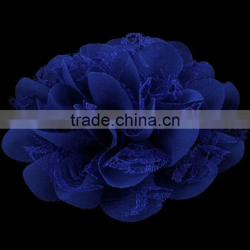 chiffon and lace flower clip for kids hair accessories for baby girl
