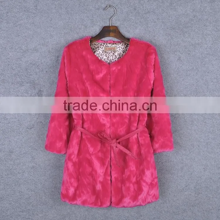2016 women coat long faux rabbit fur coat price factory direct