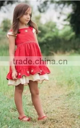 2016 hot sale baby girls holiday boutique red dress for kids girl christmas dresses