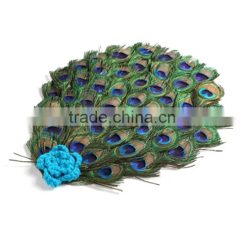 2pcs headband and backdrop infant photoprops fashion peacock headband
