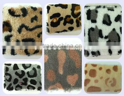 Leopard Printed Fleece Fabric For Bathrobe And Blankets