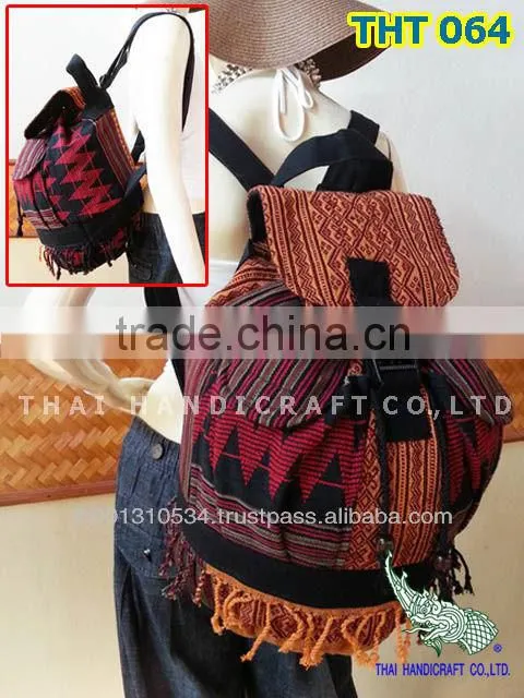 Embroidered HMONG HILL TRIBE Backpack School Bag Travel Bag Unisex Bag