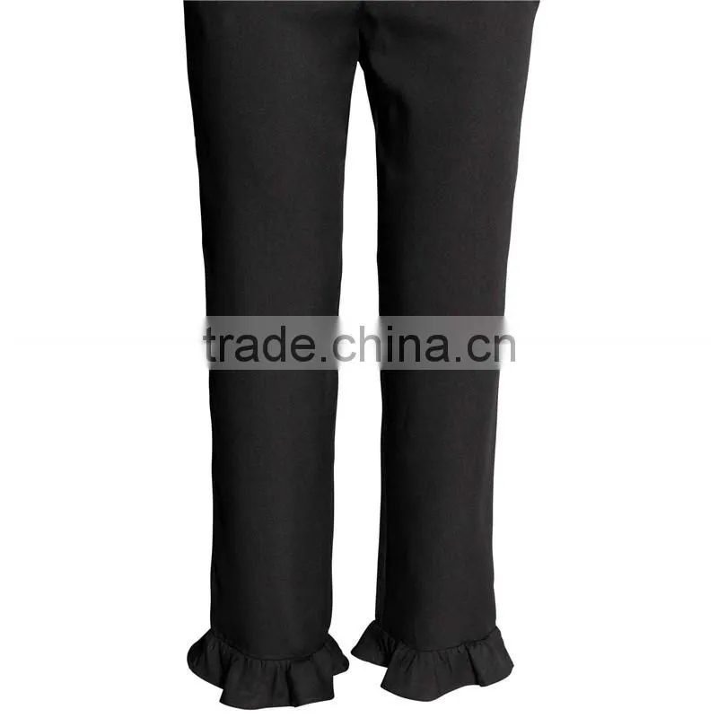 Summer ankle-length frill trousers woven women slacks
