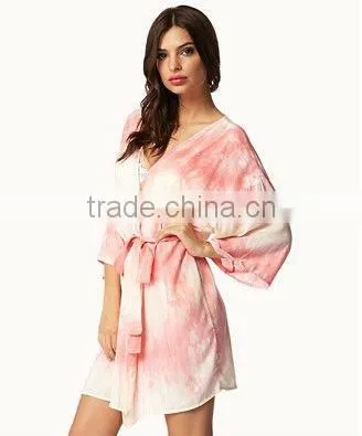 ladies sexy sleepwear robe Tie-Dye Robe 2013 new design long gown nightwear dress robe ladies night dresses sleepwear