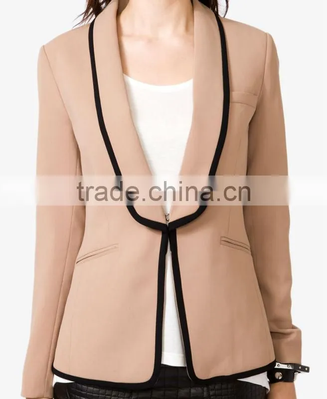Padded Contrast Trimmed Blazer