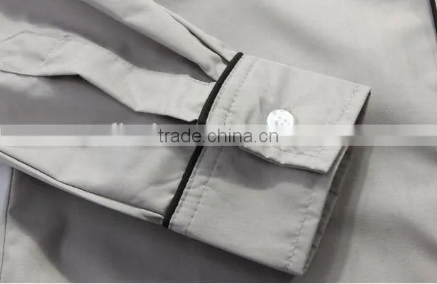 100% Cotton grey color slim fit stylish casual long sleeve fashion man Shirt