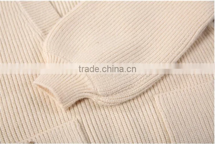 Wholesale Lantern Sleeve V Neck High Quality Girl Sweater Pullover