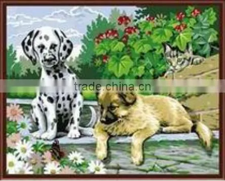 Hot sale handmade running horses tiger,lion painting animal oil painting by numbers pictures