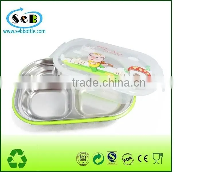 Hot Selling New Stainless Steel Children Lunch Box with divide