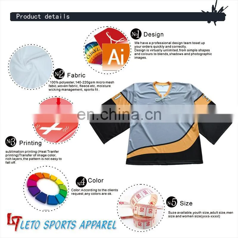 Digital sublimation printing ice hockey jersey international ice hockey jerseys