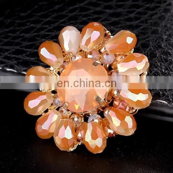 Top Crystal Glass Sparkling Women Brooch Fashion Jewelry 6 Colors Wholesale