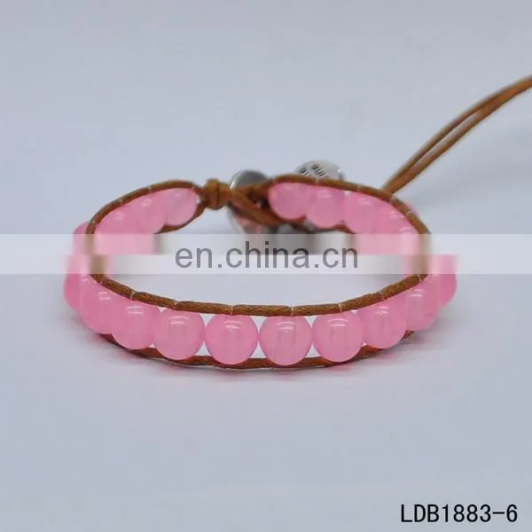 Handmade sport friendship leather wrap bracelet