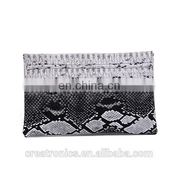 CR High reputation supplier snake skin envelope pattern customized top quality leather bags wholesale in egypt