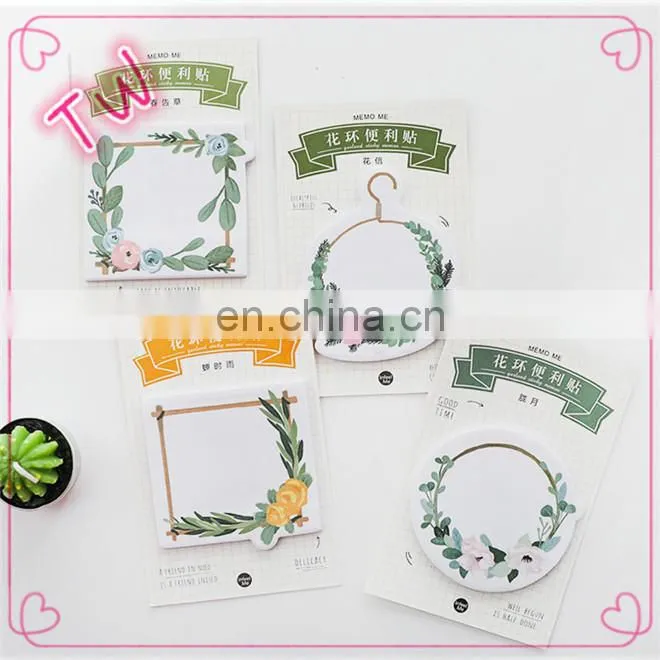 Logo printed custom printing fancy stationery for kids cute Multiple colour flower design paper sticky notes