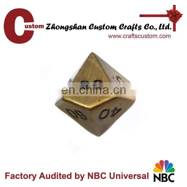 Wholesale cheap 20 sides metal dice different colored