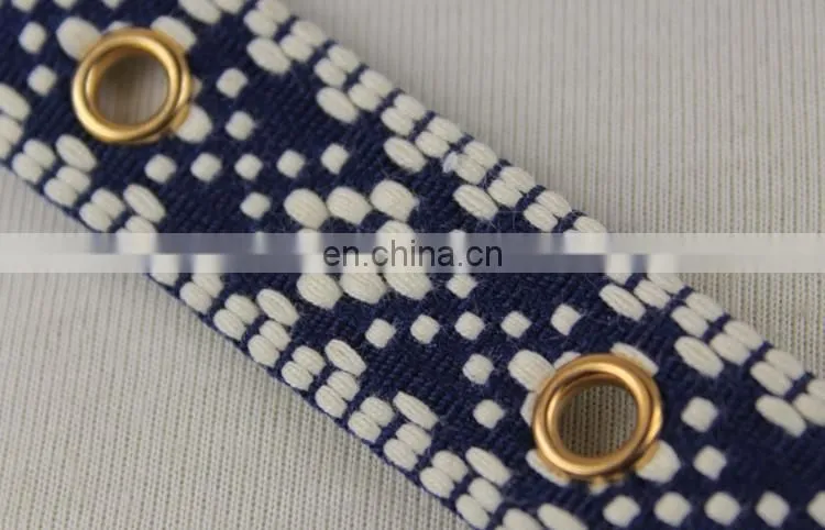 Wholesale polyester jacquard ethnic eyelet ribbon trim