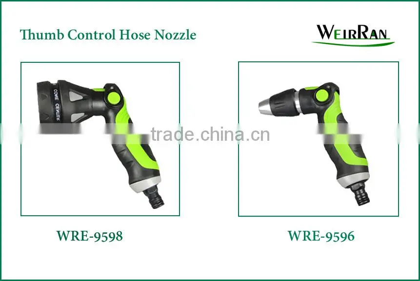 (84492) Plastic garden cleaning tool TPR covered garden water gun irrigational metal nozzle jet water washing