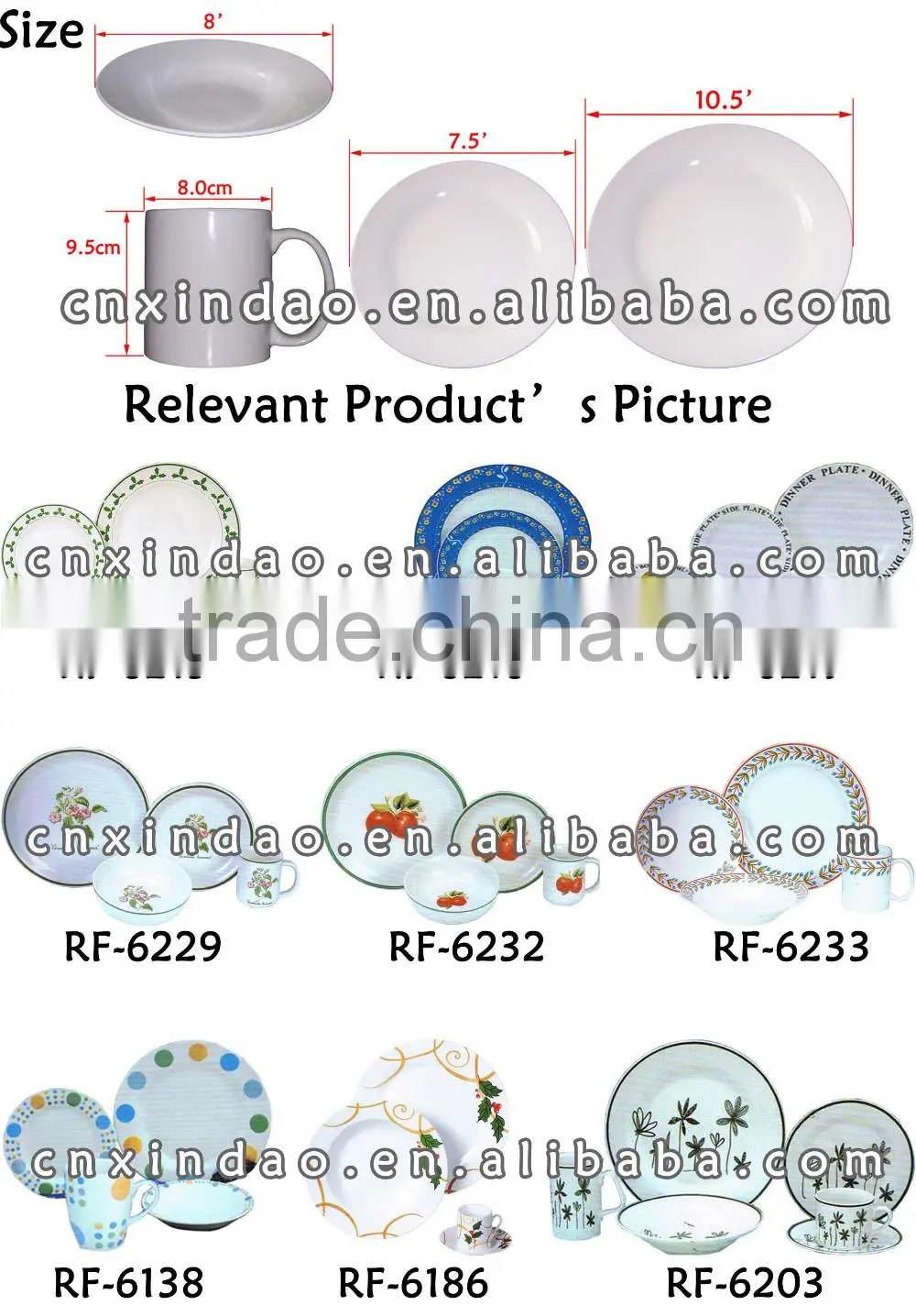 Zibo Made Fruit Print Ceramic Promtoion Dinnerware for Oversized Dinner Set