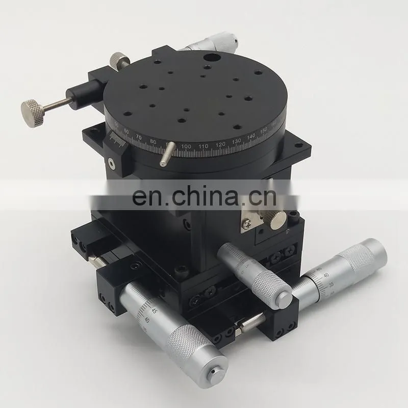 80x80mm Crossed Guide Rail SEMXYZR-80 XYZR 4-Axis Micrometer Linear Stage Manual Linear Stage