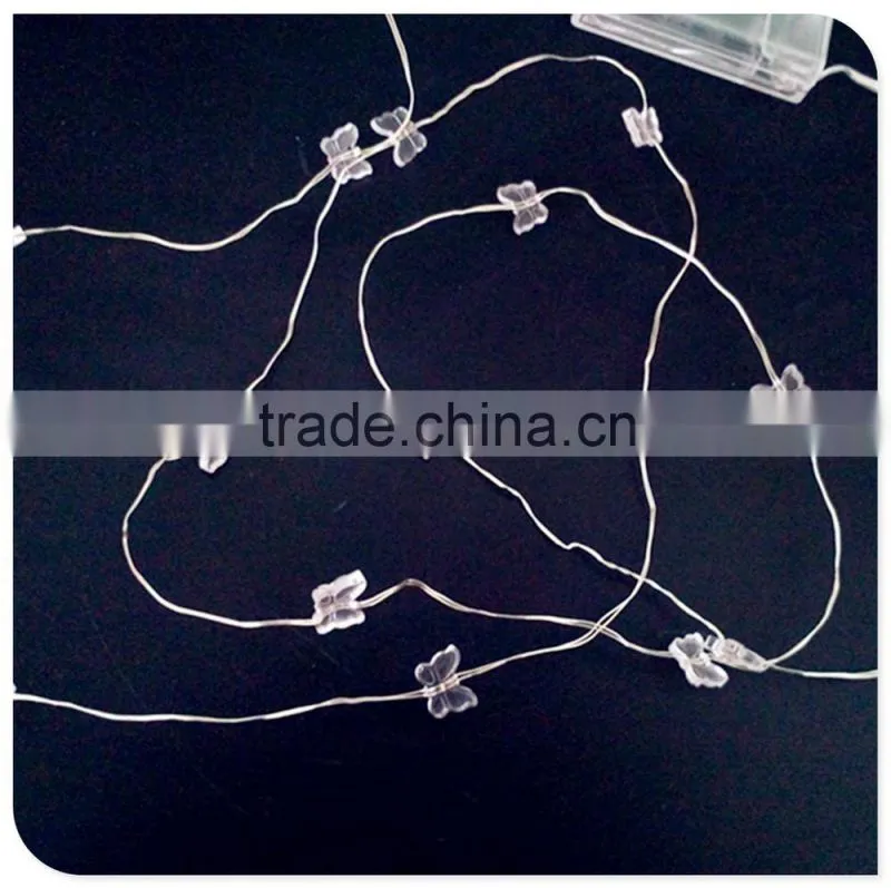 purple color small butteryfly copper wire battery operated led lights