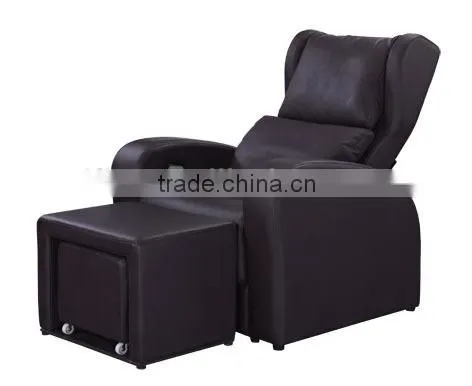 Modern black leather recliner sofa