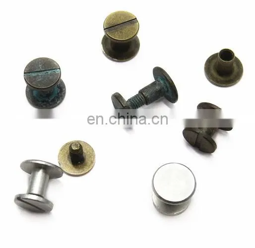 Antique Brass Decorative Rivet Button Metal Screw Rivets For Bags