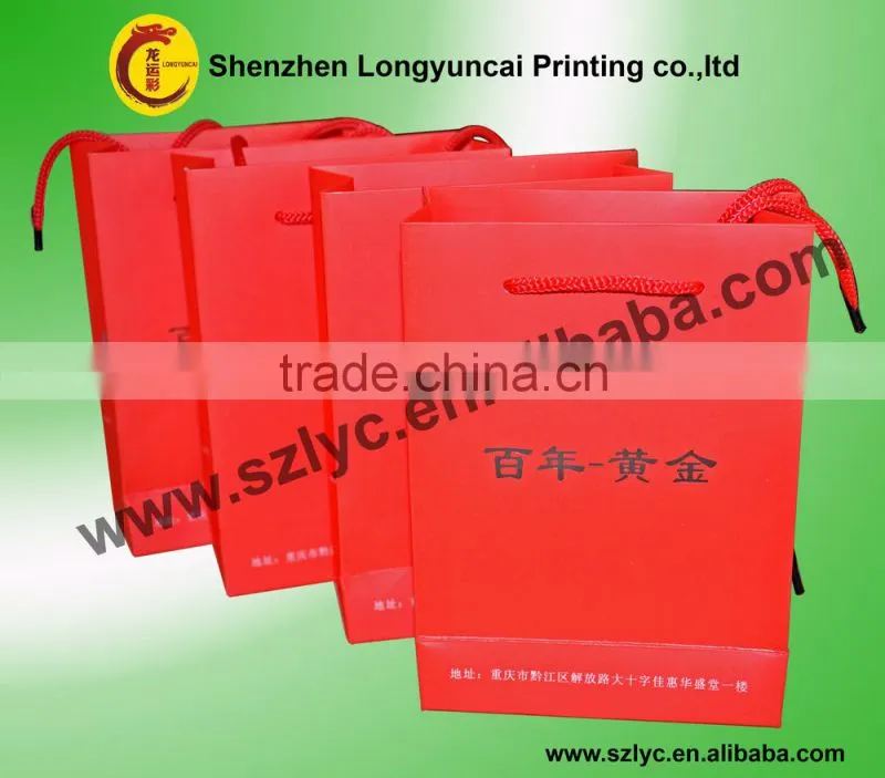 Hot foil stamping custom paper bag, jewelry paper bag , handmade paper bag with competitive price
