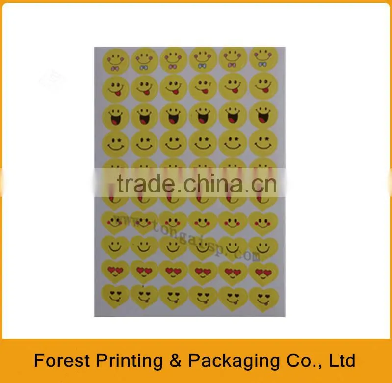 Kids sticker with cartoon pictures in factory