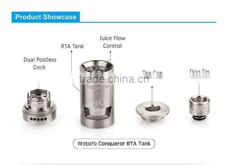 Stock Available Wotofo Conqueror RTA/Conqueror RTA ,Wotofo RTA Dual Postless Build Deck