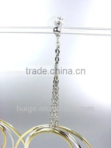 Chain Tassle Earrings, Silver Long Chain Earrings Statement Jewelry, Handmade Fashion Jewelry