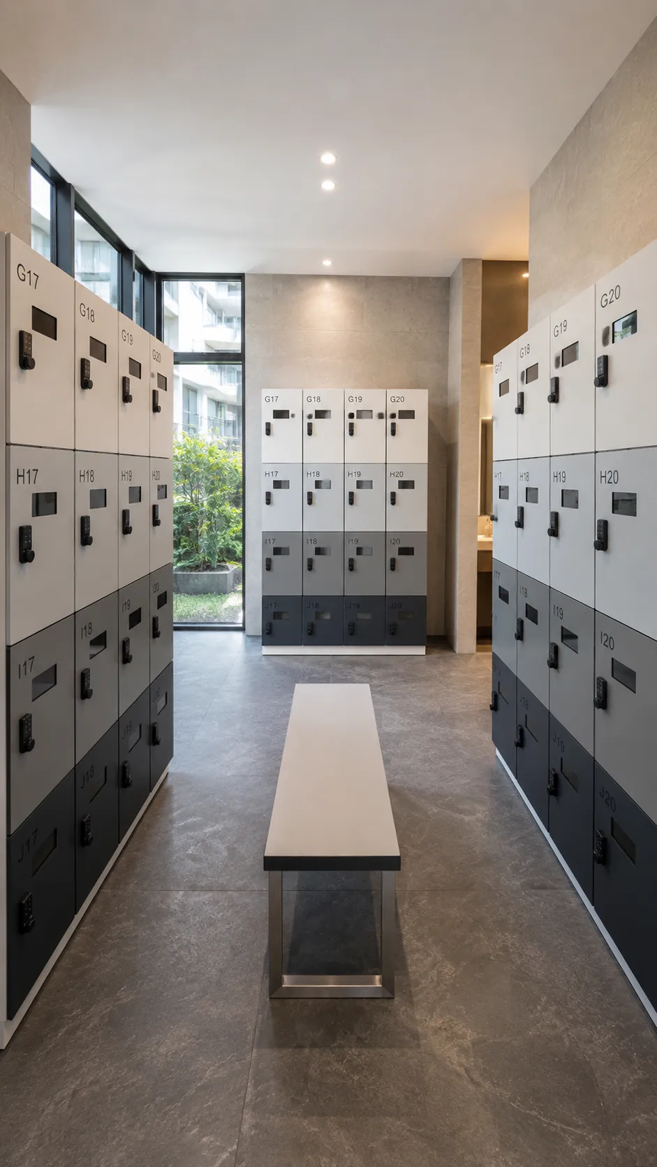 A guide to matching HPL lockers in wood grain colorways in fitness center