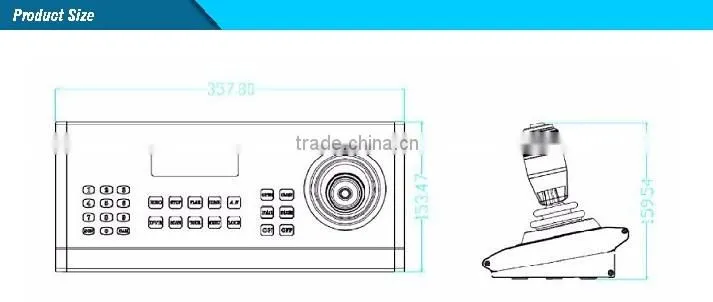 RS232 RS485 3D Analog USB PTZ Camera Keyboard Controller