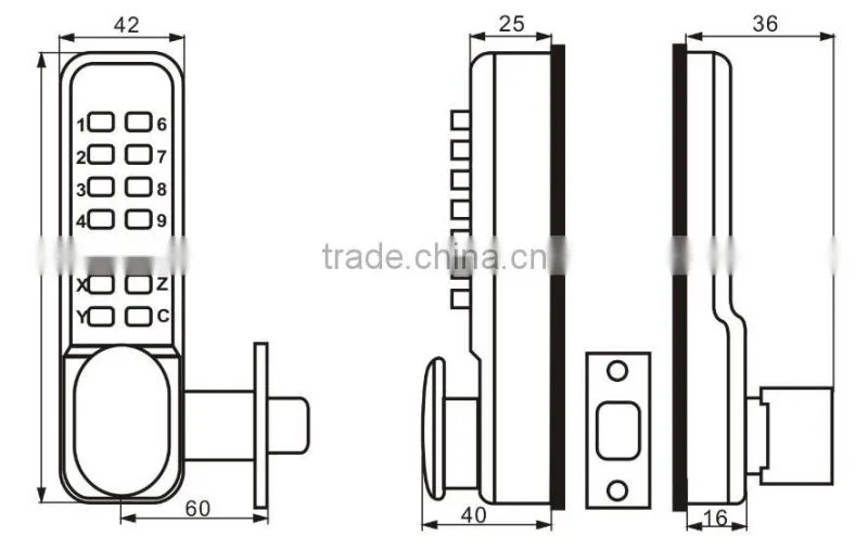 OSPON Mechanism Pushbutton Deadbolt Lock Marine Grade stain chrome OS2288A