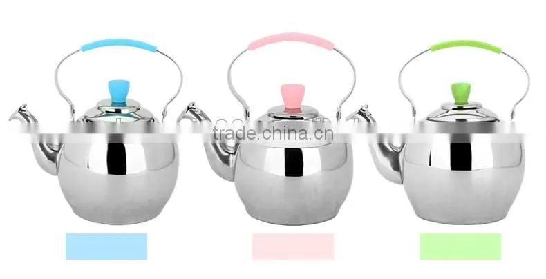 Metal Material Whistling Silver Kettle/ non-electric coffee& tea kettle/ samovar