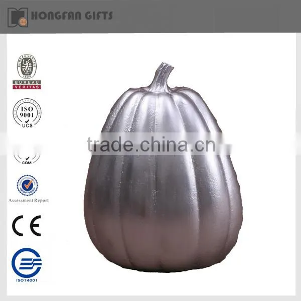 decorative resin craft harvest silver pumpkin
