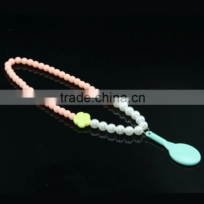 KIds Spring color acrylic beads T letter necklace