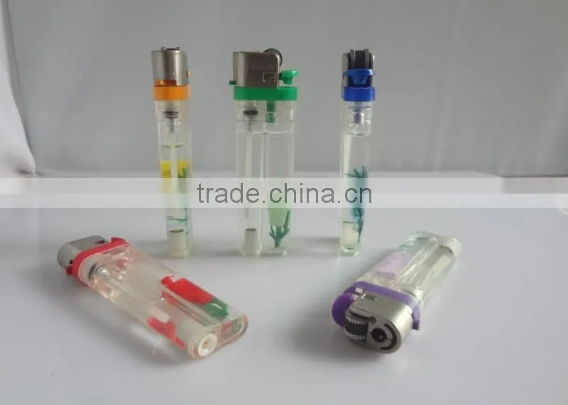 color head refillable flint wheel lighter with flower
